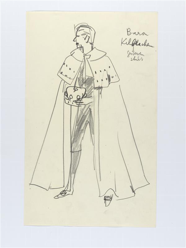 Modeillustratie van Baron Kilbracher op kroning koningin Elizabeth II