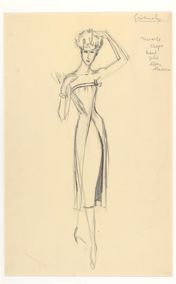 Hubert de Givenchy - cocktailjurk (van zwarte wollen crêpe)