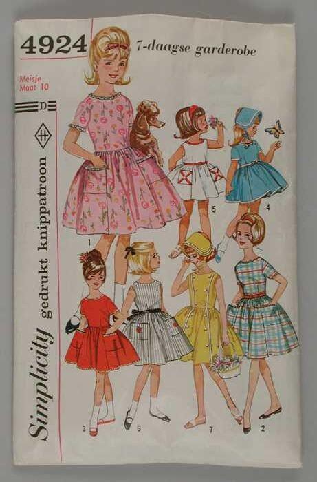 Patronenmap zelfmaakmode, "Simplicity 4924", zevendaagse garderobe meisje maat 10