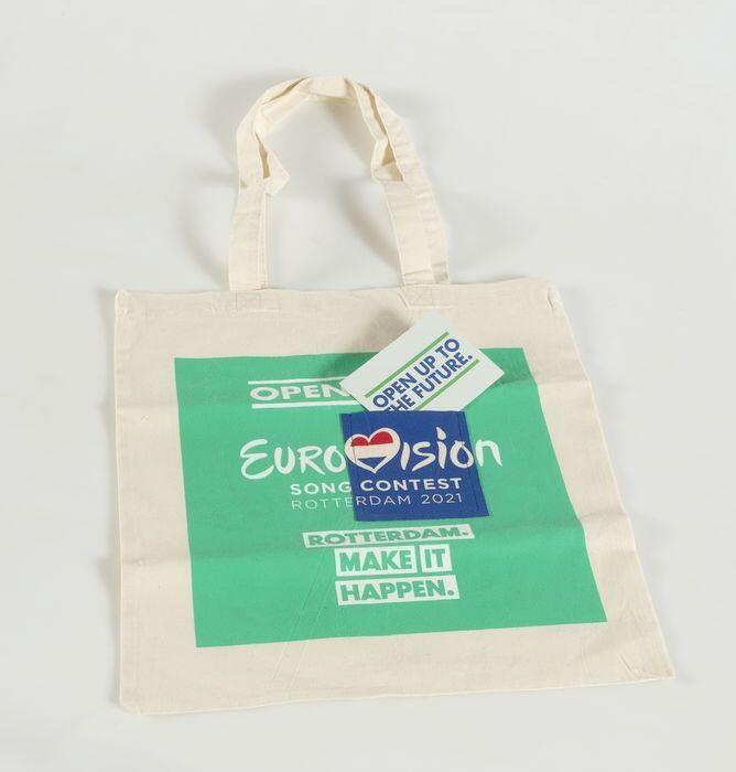 linnenschoudertas, merchandise tijdens het Eurovisie Songfestival, dat als slogan 'Sing Along City'…