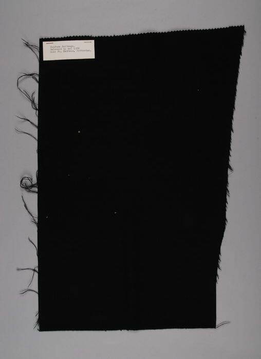 Stofstaal van zwart keper voor uniformen voor suppoosten Historisch Museum, 1958