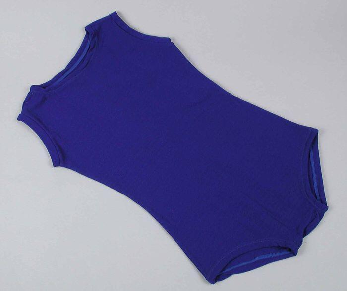 Gymnastiekpak, meisjesturnpak van hardblauw tricot kunstvezel "Robey Sportswear"