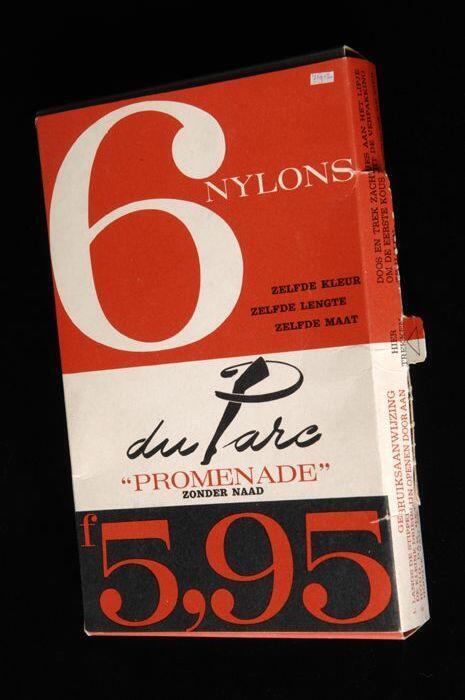 Zes dunne bruine nylonousen zonder naad, "Promenade / du Parc", in originele verpakking