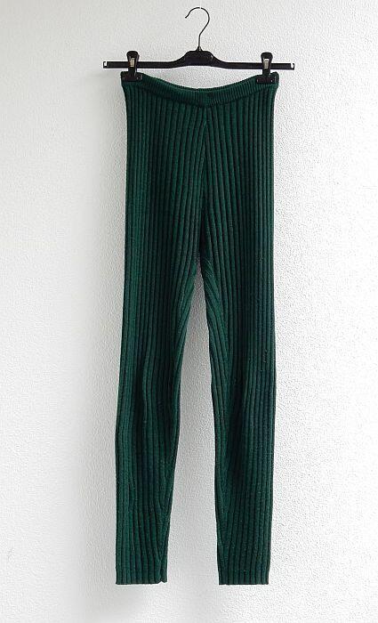 Donkergroene gebreide legging met ribbels, "Mac & Maggie"