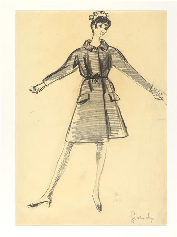 Hubert de Givenchy - mantel (van zwarte gabardine stretch)