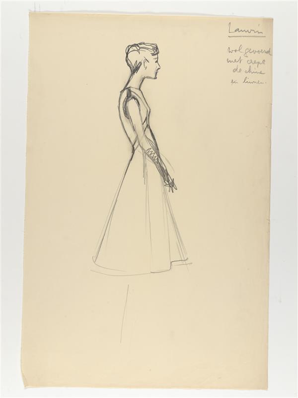 Modetekening van jurk Lanvin
