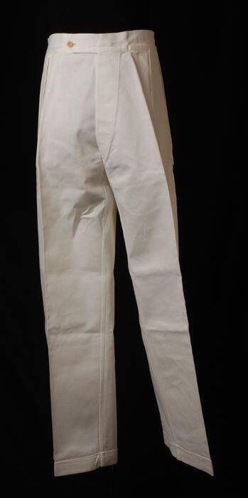Broek van wit keperkatoen