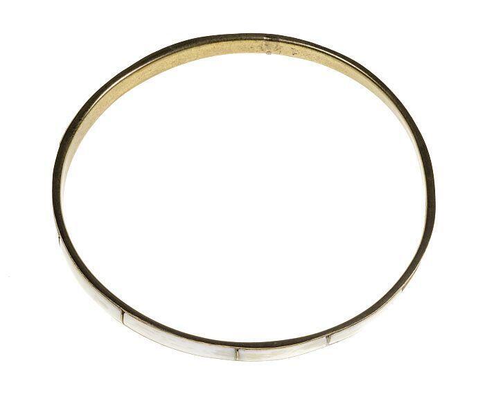 Smalle koperen armband ingelegd met paarlemoer