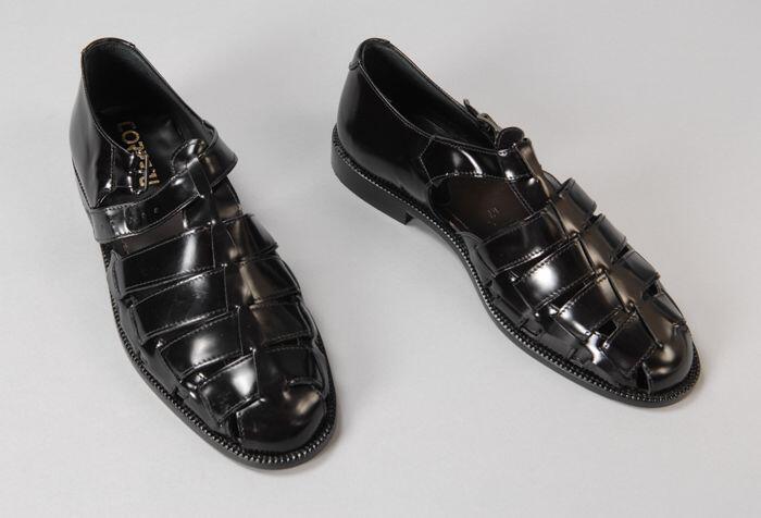 Paar zwarte sandalen, "Corbeau"
