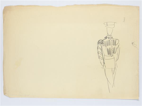 Illustratie van guard, gekleed in uniform met pet