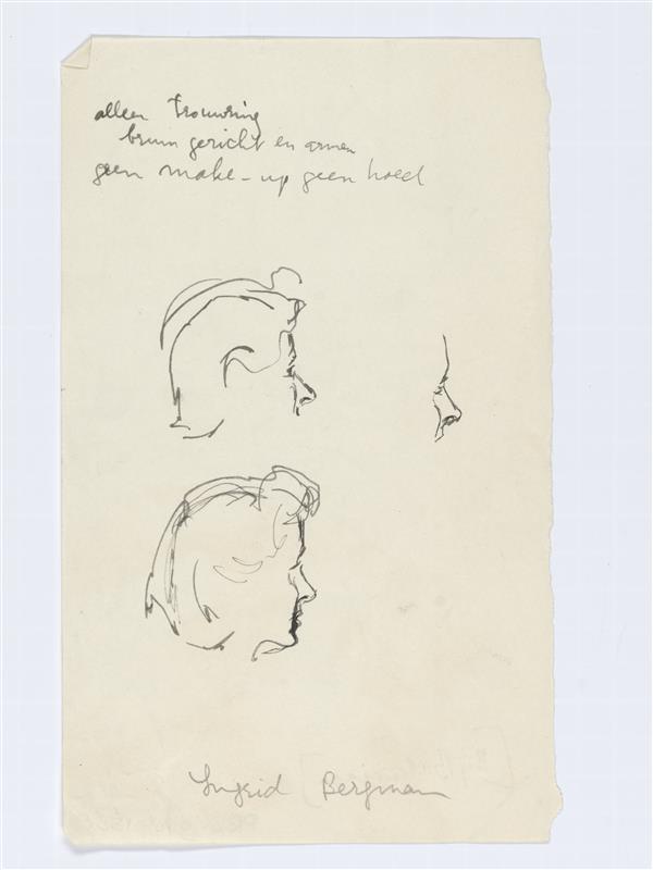 Illustratie van Ingrid Bergman, drie keer afgebeeld
