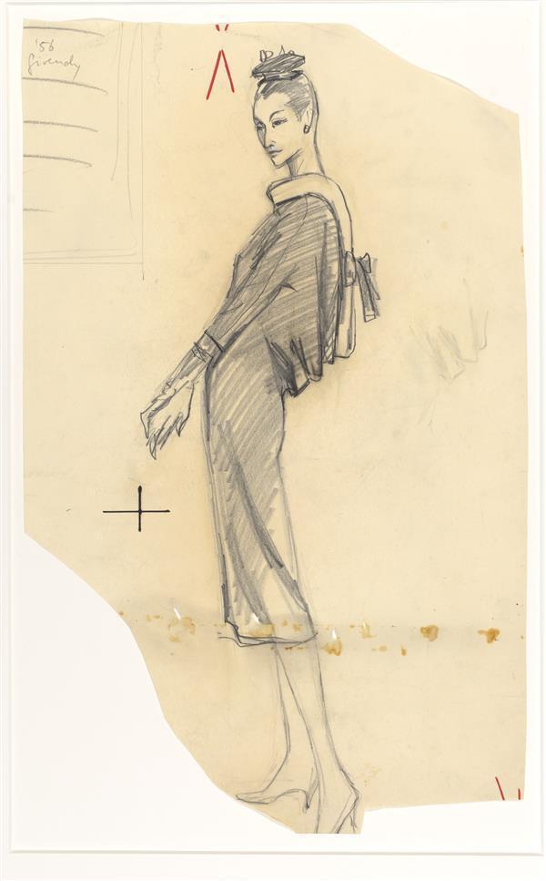 Hubert de Givenchy - jurk (van zwarte wollen crêpe)
