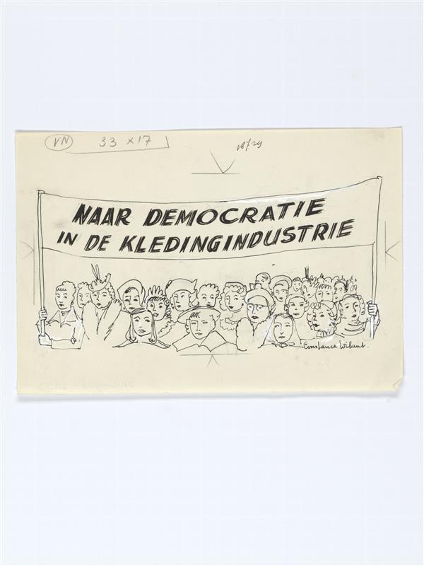 Illustratie van groep vrouwen met spandoek