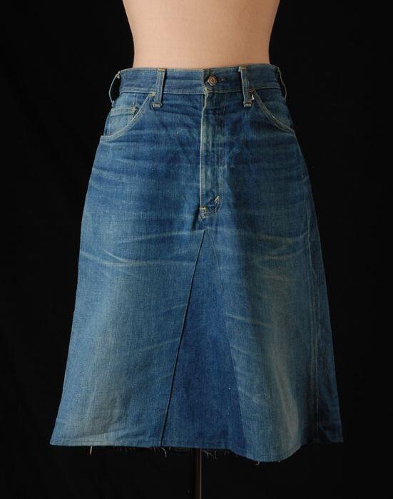 Blauwe denim rok