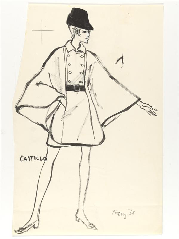 Modetekening van jurk Castillo