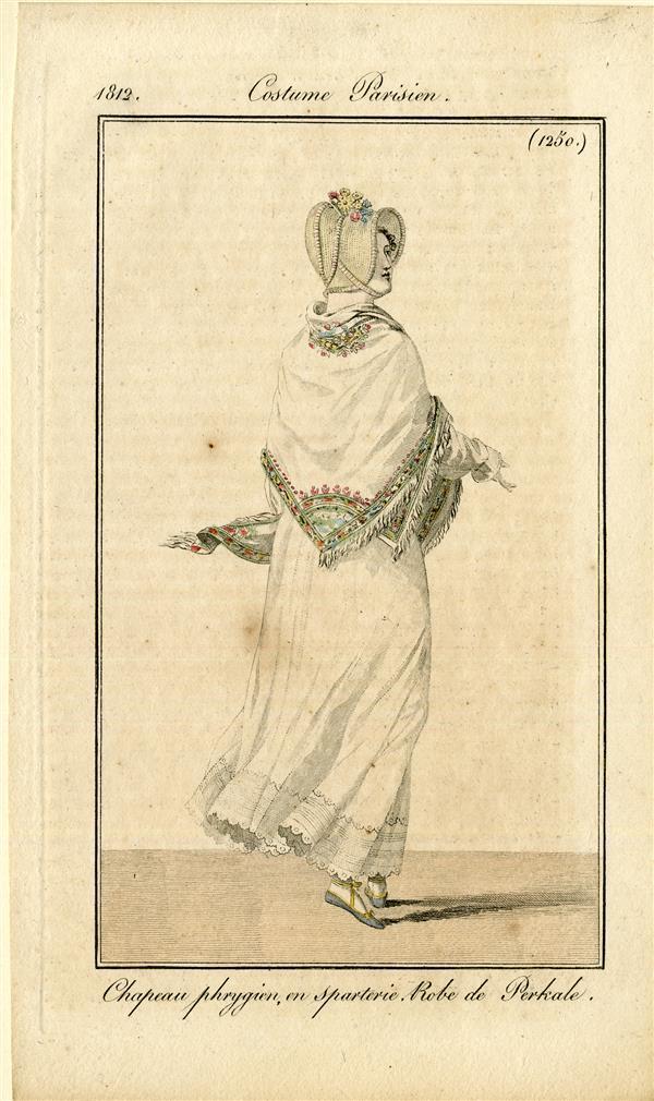 Costume Parisien 'Chapeau phrygien, en Sparterie. Robe de Perkale'