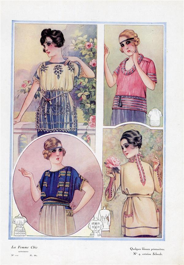 Quelques blouses printanières; création Schwab