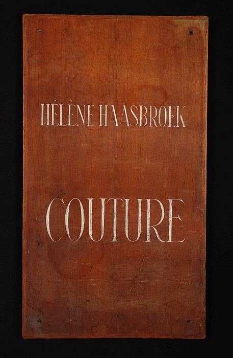 Naambord "Hélène Haasbroek  Couture"