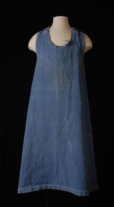 Blauw keperkatoenen jurk, Maasoord