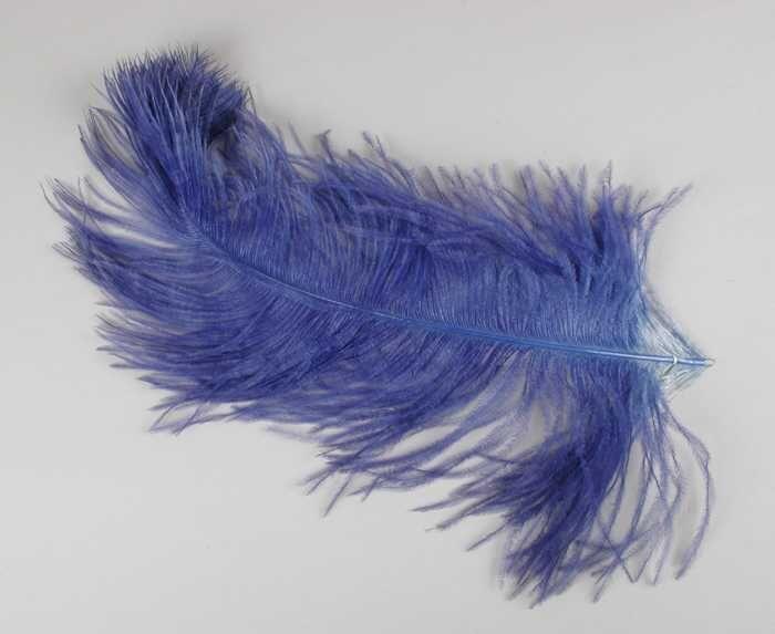 Verendecoratie, blauw geverfde struisvogelveer