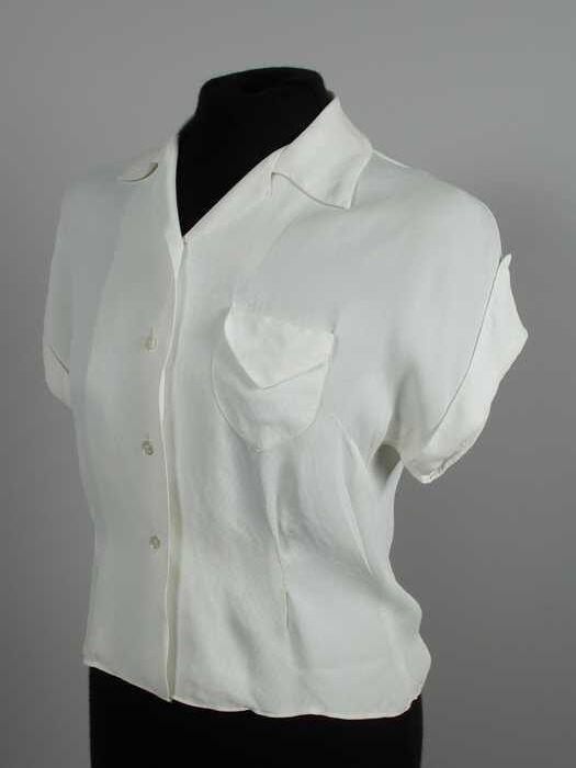 Witte viscose cotelé blouse, "Nobela / Schröder"