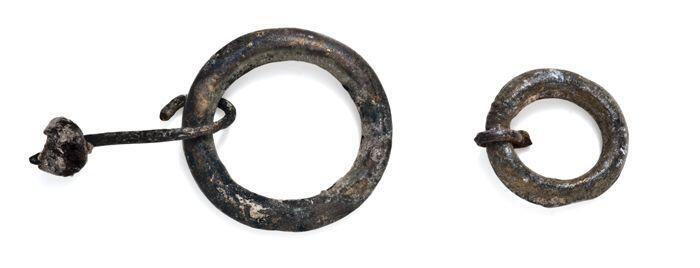 Twee ronde gespen of ringen