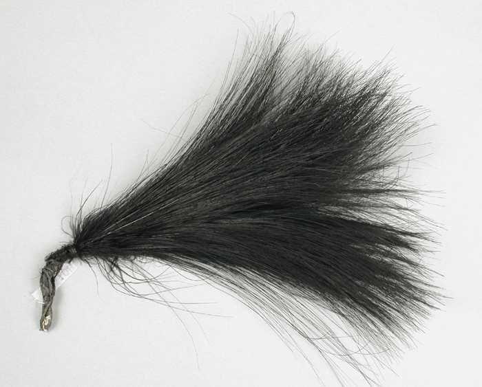 Hoedendecoratie, zwarte veren, aigrette, in de vorm van sprieterige harige pluim