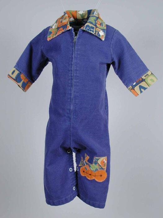 Blauwe corduroy kinderoverall
