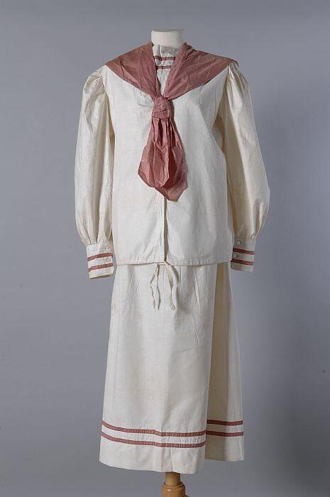 Witte katoenen lange rok en blouse