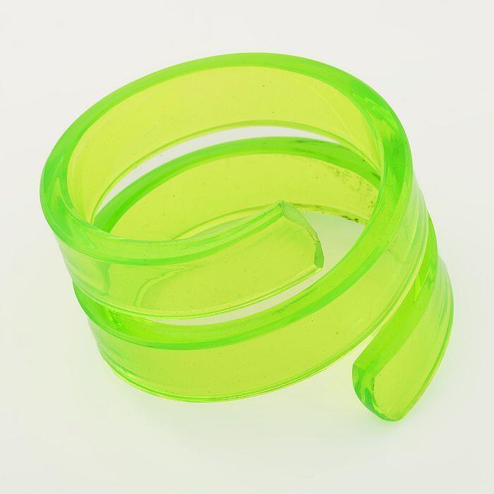 Transparant signaalgroene perspex armband