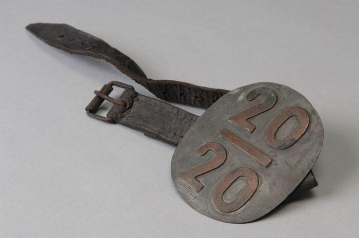Armschild van de brandweer met "20 / 20"