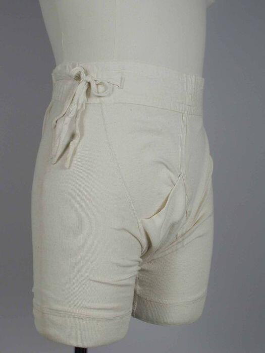 Nauwsluitende boxershort van crèmekleurig gemêleerd fijn tricot katoen katoenen versteviging,…