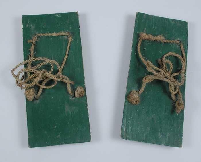 Set groene treeborden ofwel trippers, te gebruiken in combinatie met polsstokken