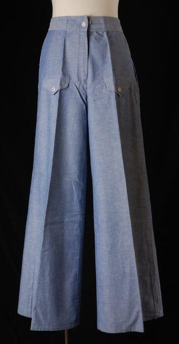 Lichtblauwe denim-achtige pantalon