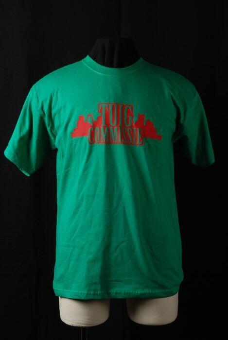 Groen t-shirt met rood logo van Tuigcommissie uit Rotterdam Zuid
