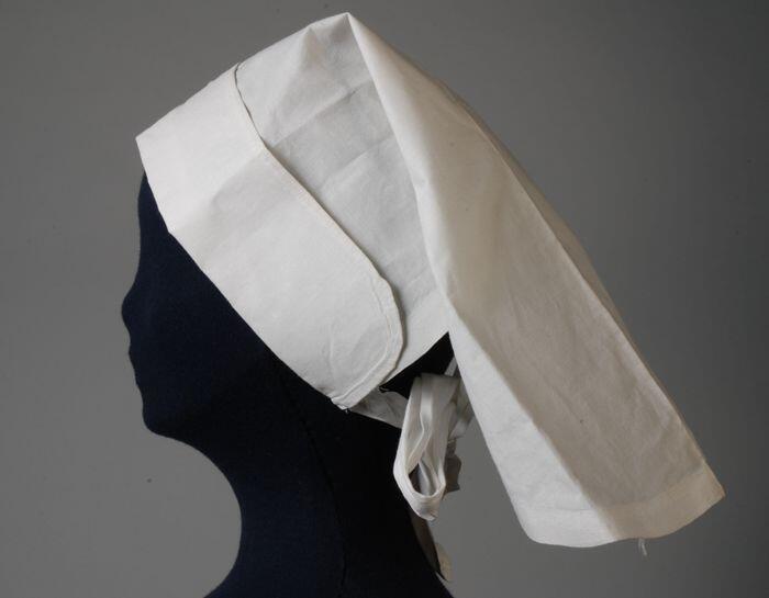 Witte katoenen verpleegster kapje
