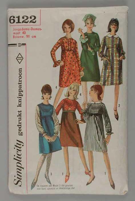 Patronenmap zelfmaakmode, "Simplicity 6122", japon met afneembare kraag