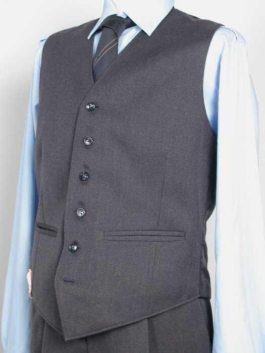 Uniformvest, gilet van donkergrijze wol portier Oranjeboom brouwerij