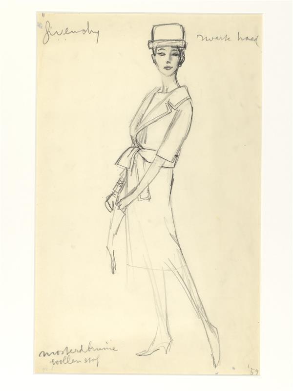 Hubert de Givenchy - tailleur (van mosterdbruine wollen stof)