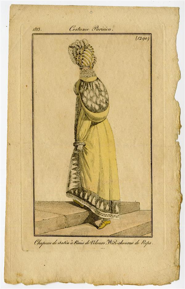 Costume Parisien 'Chapeau de satin à Raies de Velours. Witz-chouras de Reps'