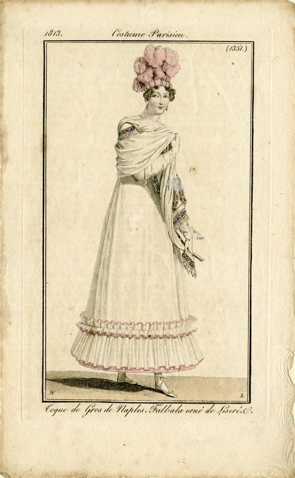 Costume Parisien 'Toque de Gros de Naples Falbala orné de Liseré'