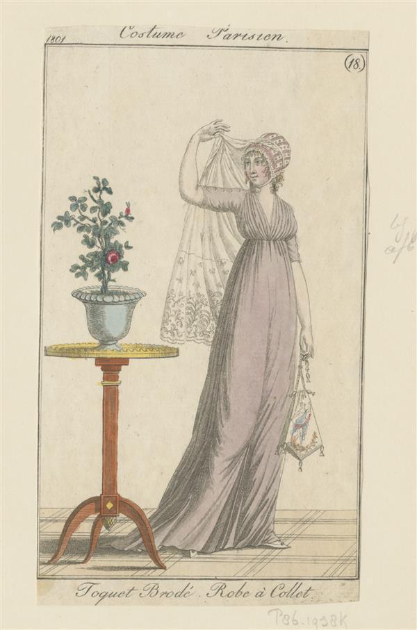 Costume Parisien 'Toquet Brodé. Robe à Collet'