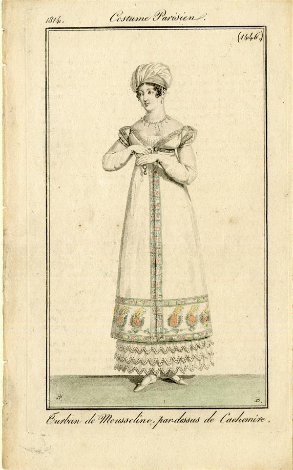 Costume Parisien: 'Turban de Mousseline, par dessus de Cachemire'