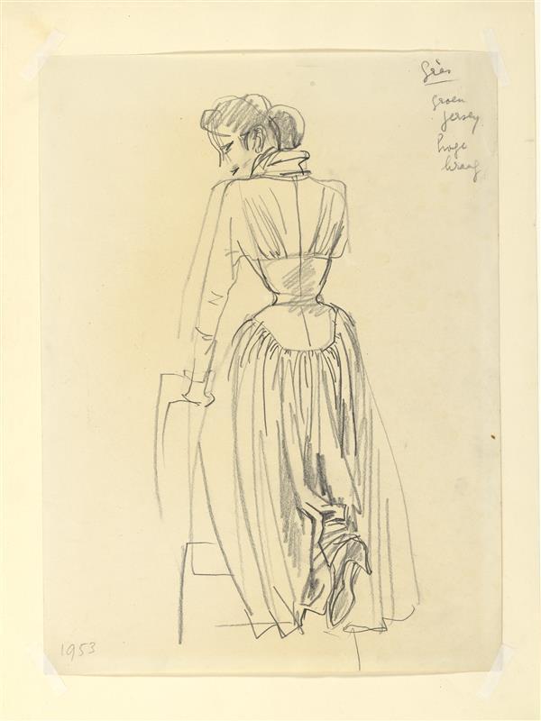 Modetekening van jurk Madame Grès
