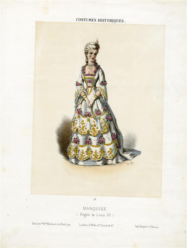 Costumes Historiques, Marquise (Règne de Louis XV)