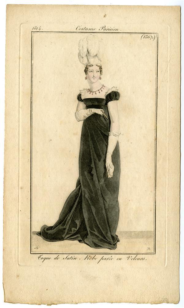 Costume Parisien 'Toque de Satin. Robe parée en Velours'