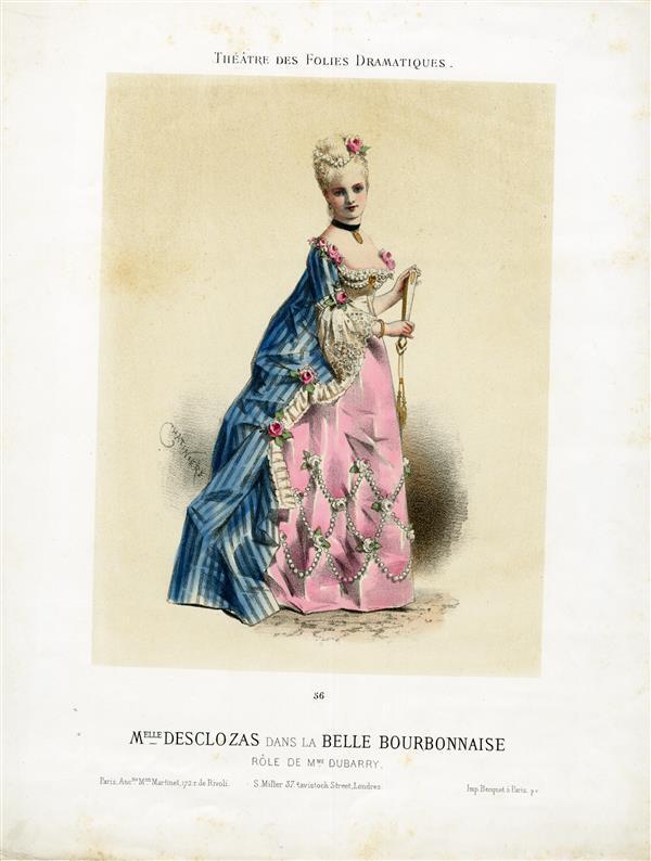 Mlle Desclozas dans la Belle Bourbonnaise, rôle de Mme Dubarry