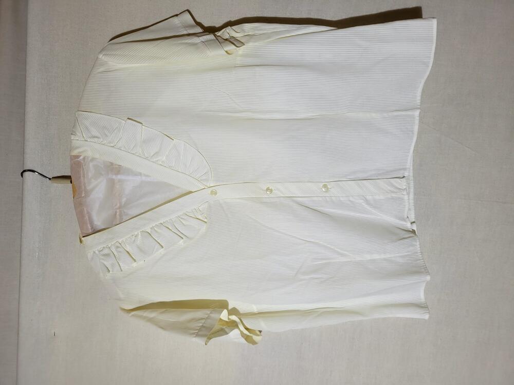 Blouse, wit katoen met ingeweven ajourstreepje