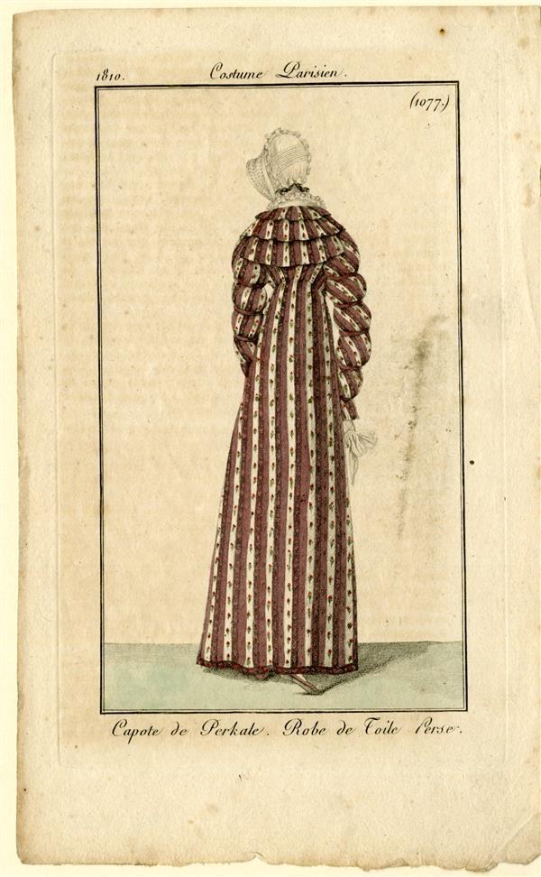 Costume Parisien 'Capote de Perkale. Robe de Toile Perse'