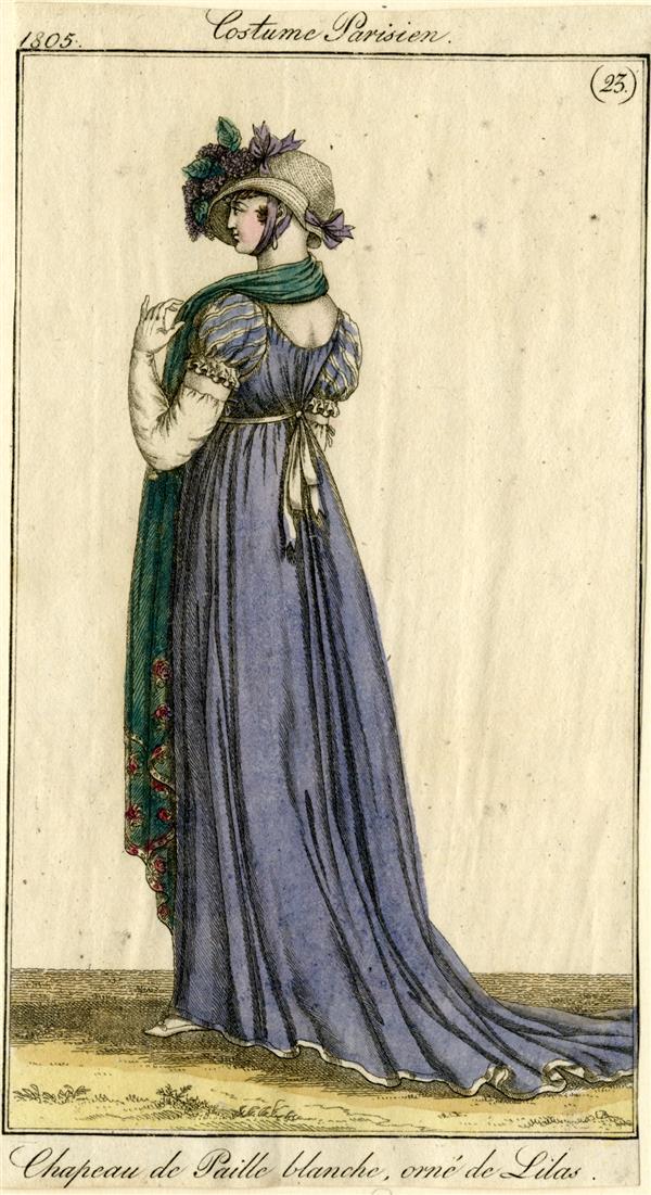 Costume Parisien 'Chapeau de Paille blanche, orné de Lilas'